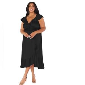 NWT Show me your mumu Samantha Ruffle Wrap
Dress black Sz 3X missing belt